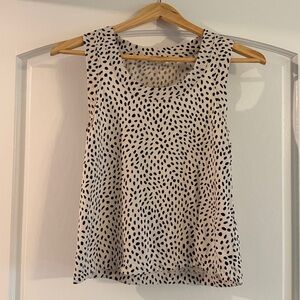 CALIA by Carrie Underwood Cream and Black Dotted tank